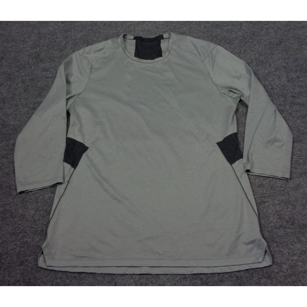 Lululemon Shirt Mens Medium Gray Fast Free 3/4 Sleeve Lightweight‎ Outdoor
